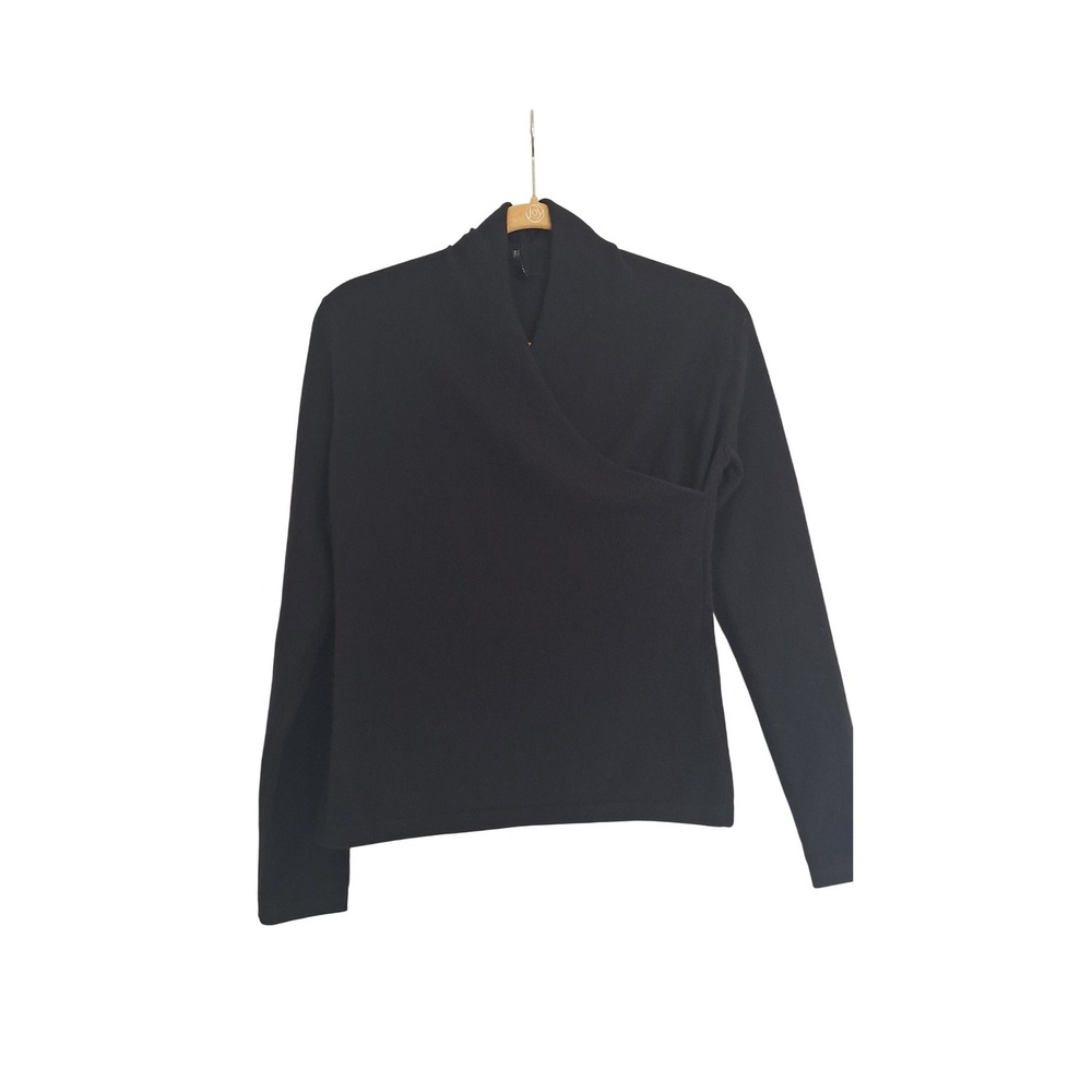 ISDA & Co. Women's Large 100% Cashmere Black‎ Long Sleeve size S